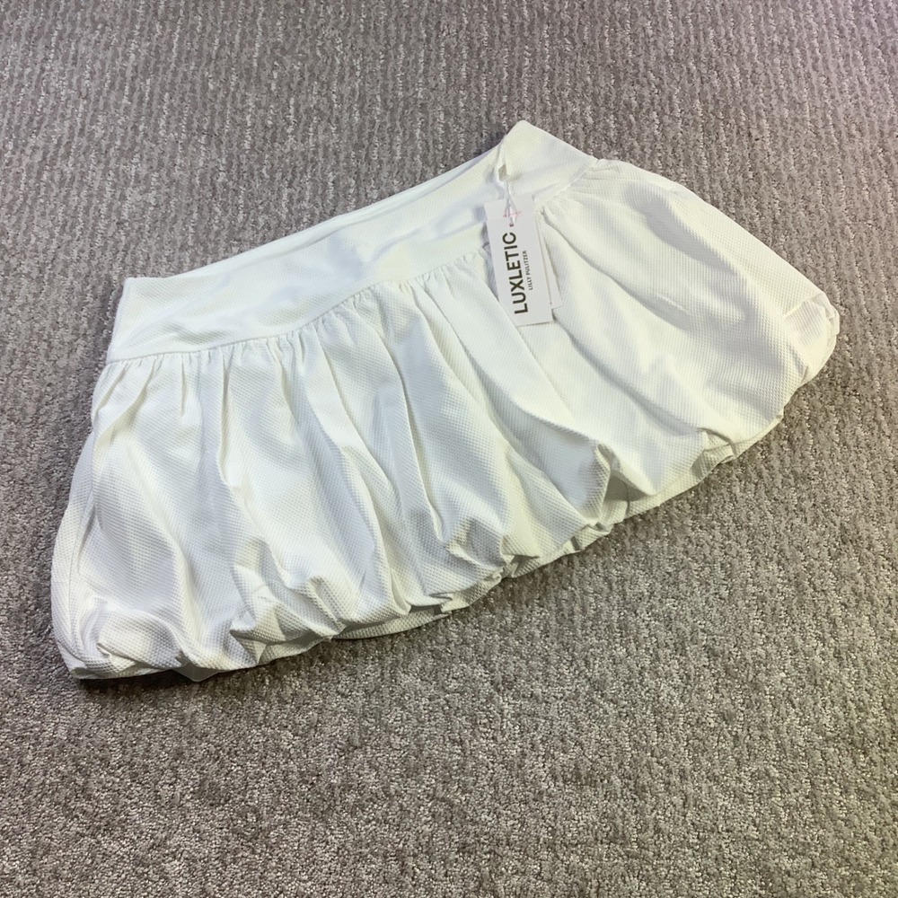 Lilly Pulitzer Luxletic Giorgie Bubble Skort Resort White UPF 50+ Size M NWT